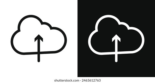 Cloud Upload Icon Set. Cloud Data Storage Server Symbol in Vector Format.