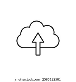 Cloud upload icon. simple thin line vector icon