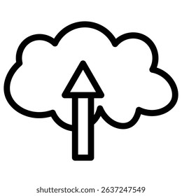 cloud upload icon Simple thin line stroke