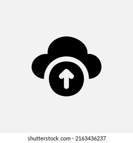 Cloud upload icon in solid style about essentials, use for website mobile app presentation