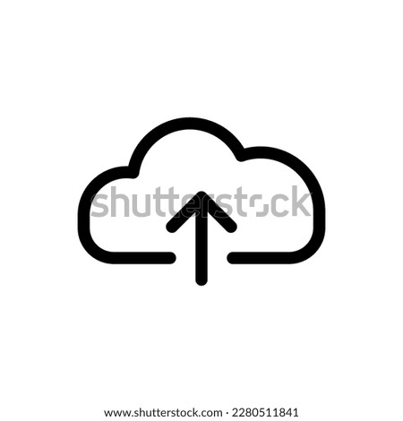 Cloud Upload Icon Symbol Black Outline High Quality Vector. EPS10