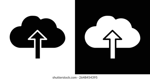 Cloud upload icon symbol collection. Flat vector stock illustration.