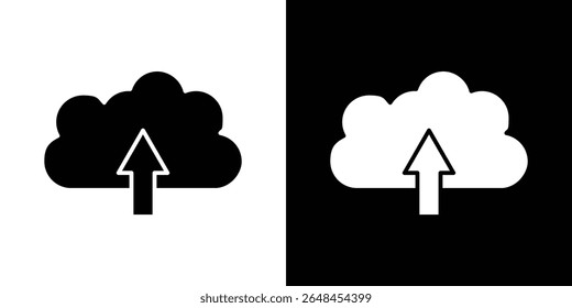 Cloud upload icon symbol collection. Flat vector stock illustration.