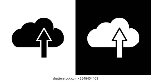 Cloud upload icon symbol collection. Flat vector stock illustration.
