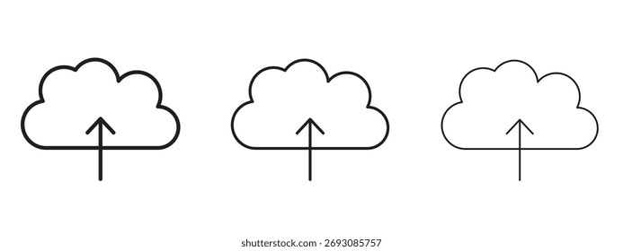 Cloud upload icon symbol. Linear style sign for mobile concept