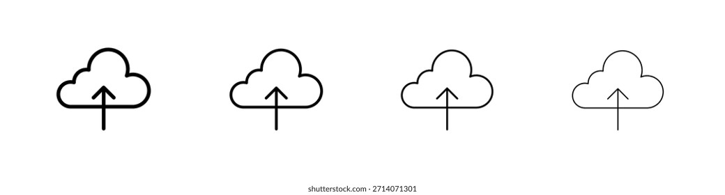Conjunto de pictogramas de símbolo de ícone de carregamento na nuvem