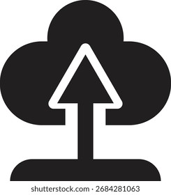 Cloud upload icon symbol representing data transfer and storage