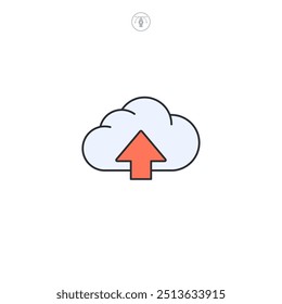 ícone Carregar na Nuvem ícone símbolo ilustração vetorial isolado no fundo branco