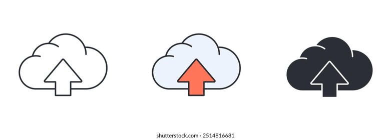 Cloud Upload icon symbol vector illustration isolated on white background