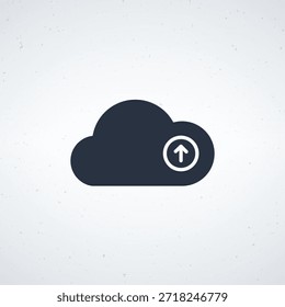 nube, Cargar, ícono, simbolo, blanco, fondo, oscuro, azul, gráfico, diseño, digital, tecnología, internet, almacenamiento, datos, transferencia, flecha, círculo, simple, moderno, mínimo, Vector, ilustración, computadora, software, aplicación, servicio, en línea, Web, archivo, compartir, sincronizar, copia de seguridad, seguridad, servidor, red, comunicación