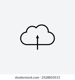 Cloud upload icon in tree different line stroke sizes.