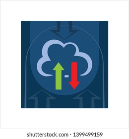 Cloud Upload Icon, Upload To Cloud Icon Vector Art Illustration