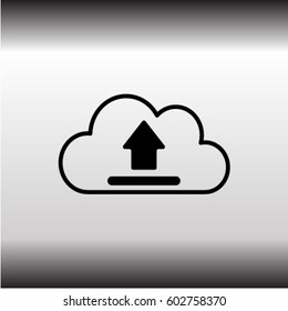 Cloud upload icon, vector illustration