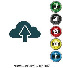 cloud upload icon. vector illustration