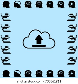 Cloud upload icon, vector illustration