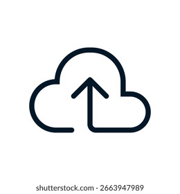 Cloud - upload icon, Vector logo sign, Illustration, shape, design, UX UI icon, editable eps