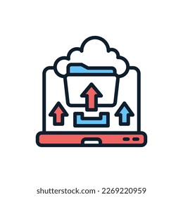 Cloud Upload icon in vector. Logotype