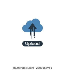 Cloud upload icon vector template