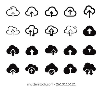 Cloud Upload Icon,Cloud Download Icon Vector