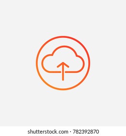 Cloud upload icon.gradient illustration isolated vector sign symbol
