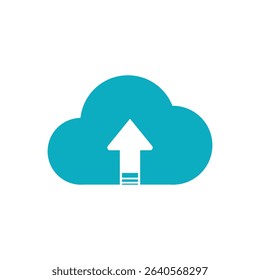Cloud upload. Iconic illustration. White background.