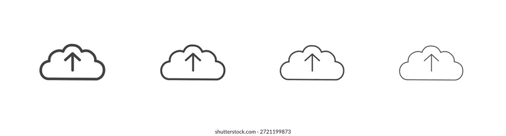 Symbole zum Hochladen von Cloud-Inhalten für Grafik und Webdesign.