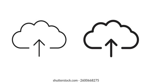 Cloud upload icons graphics set vectors