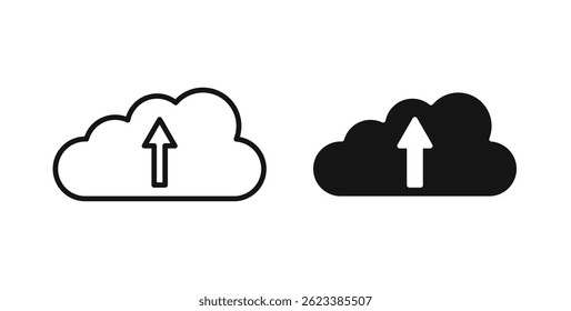 Cloud upload icons on white background for web
