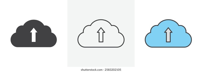 Cloud upload icons pack for website designs