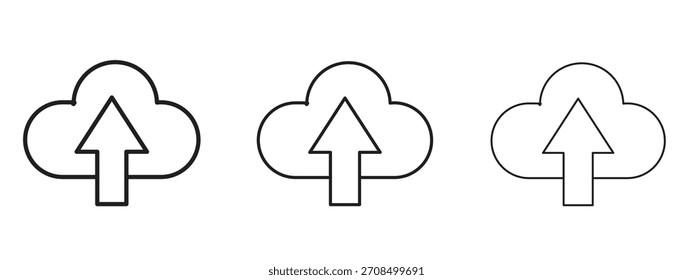Cloud upload icons. Pixel perfect vector icon collection