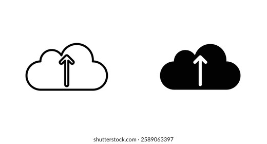 Cloud upload icons thin line illustrations designs