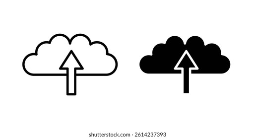 Cloud upload icons. thin line vector icons