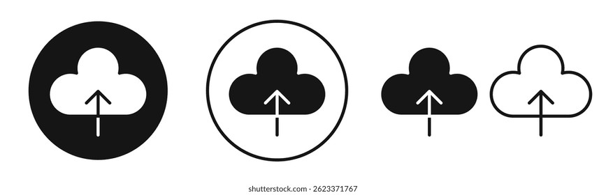 Cloud upload icons. thin line vector icons