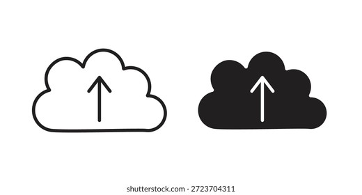 Cloud upload icons vector collection for web designs. flat icons