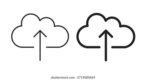 Symbole für das Hochladen von Wolken, Vektorsymbole. gefülltes flaches Zeichen