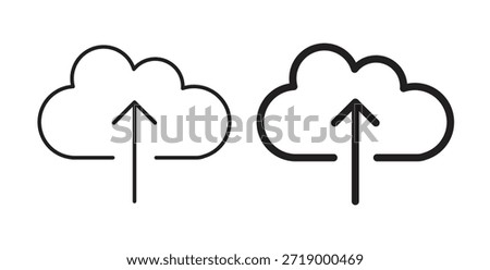 Cloud upload icons, vector symbols. filled flat sign