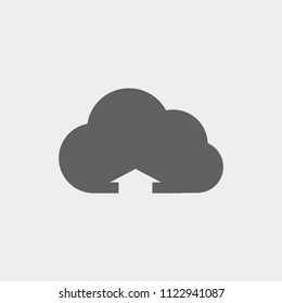 cloud upload illustration icon. stock vector illustration flat design style.