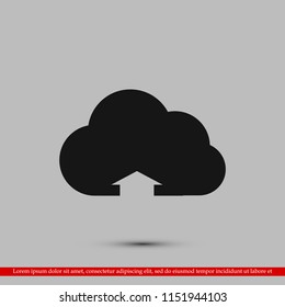 cloud upload illustration icon, stock vector illustration flat design style