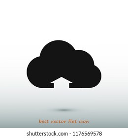 cloud upload illustration icon, stock vector illustration flat design style