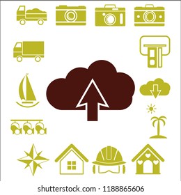 cloud upload illustration icon, stock vector illustration flat design style