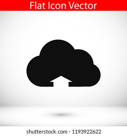 cloud upload illustration icon, stock vector illustration flat design style