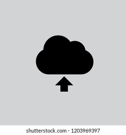 cloud upload illustration icon, stock vector illustration flat design style
