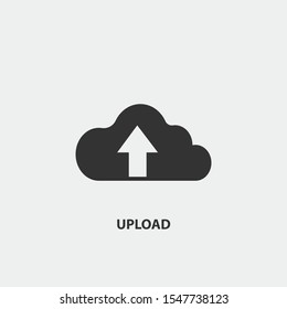 cloud upload interent vector icon flat isolated sign