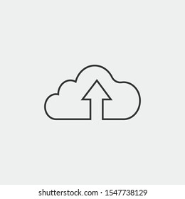 cloud upload interent vector icon flat isolated sign