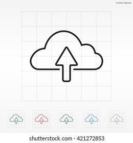 cloud upload line icon