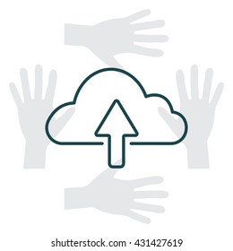 cloud upload line icon