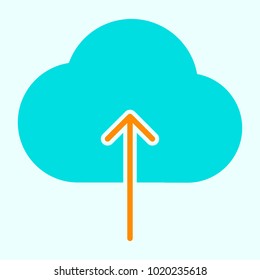 Cloud Upload Line Icon.  96x96 for Web Graphics and Apps.  Simple Minimal Pictogram. Vector