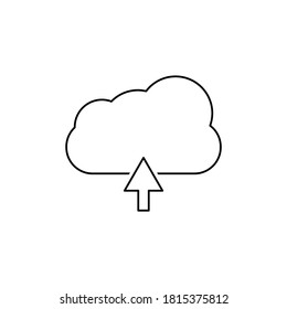 icono de la línea de carga de nube aislado en fondo blanco. ilustración vectorial