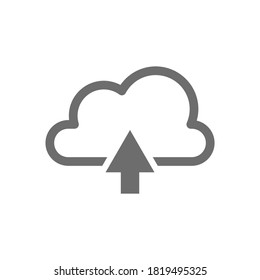 cloud upload line icon isolated on white background. vector illustration