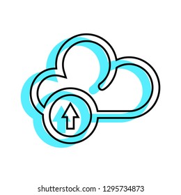 Cloud upload linear fill icon vector